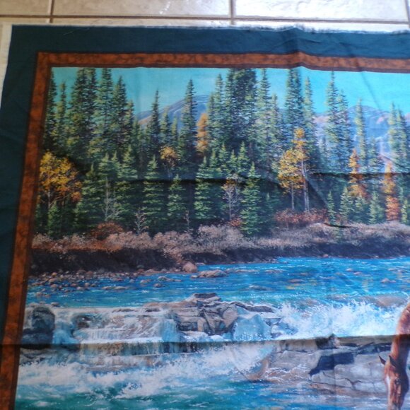 New Fabric Panel Horses Marshall Dry Goods On the Rocks Pattern by Kim Penner - Picture 2 of 6